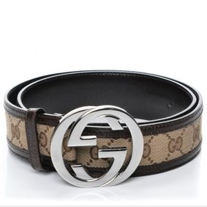 Gucci Monogram Interlocking G Belt in Dark Brown